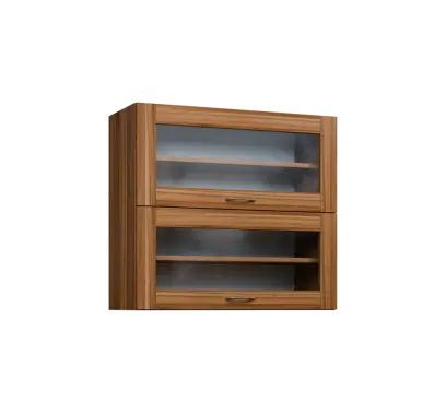 CHVV - 8S horní skříňka, 2 výklopy, prosklená, 730x800x300, ořech světlý CHVV - 8S horní skříňka, 2 výklopy, prosklená, 730x800x300, ořech světlý