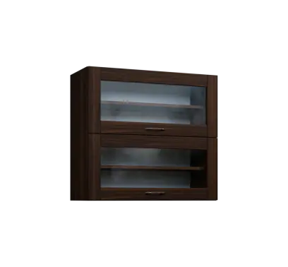 CHVV - 8S horní skříňka, 2 výklopy, prosklená, 730x800x300, ořech královský CHVV - 8S horní skříňka, 2 výklopy, prosklená, 730x800x300, ořech královský