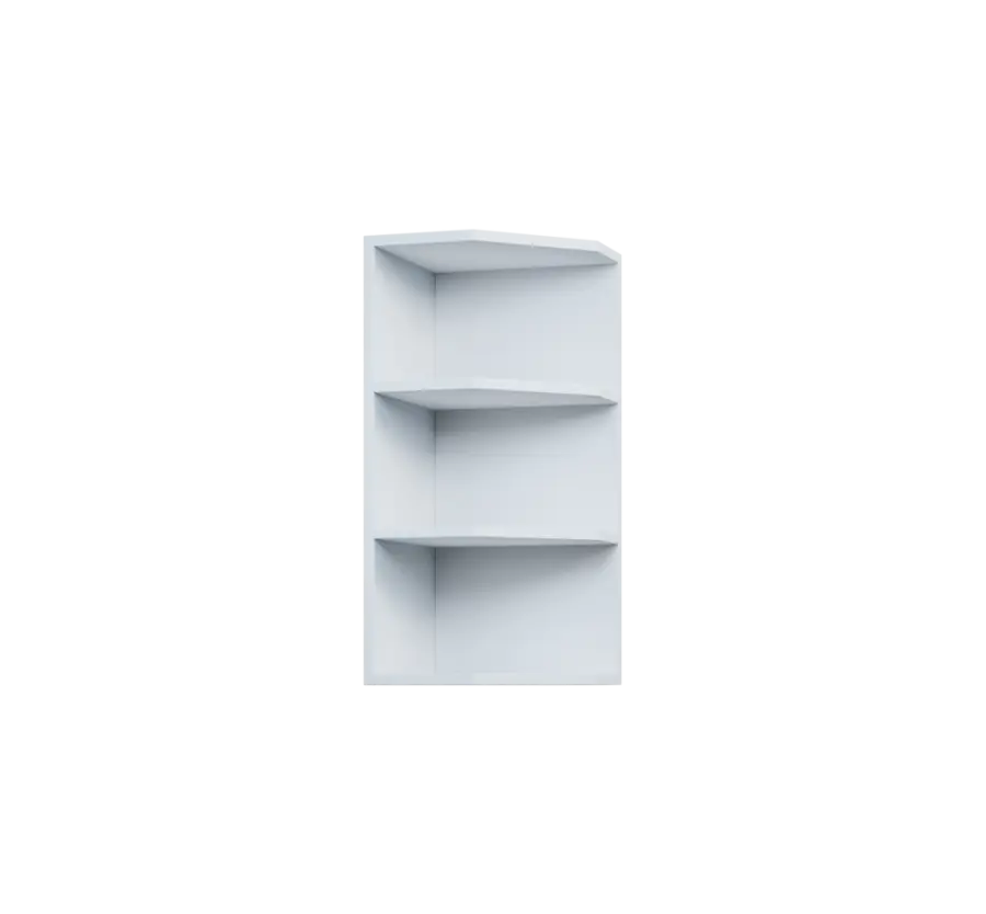 KHZ - 35 skříňka horní, rohová, policová, levá, 730x350x300, bílá