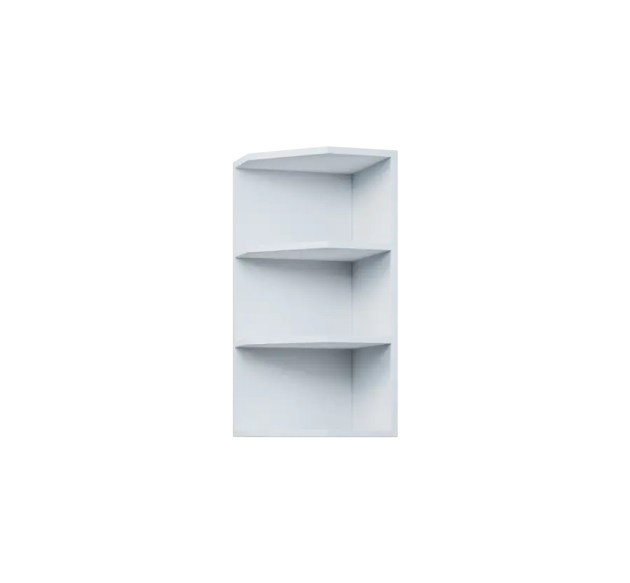 KHZ - 35 skříňka horní, rohová, policová, pravá, 730x350x300, bílá