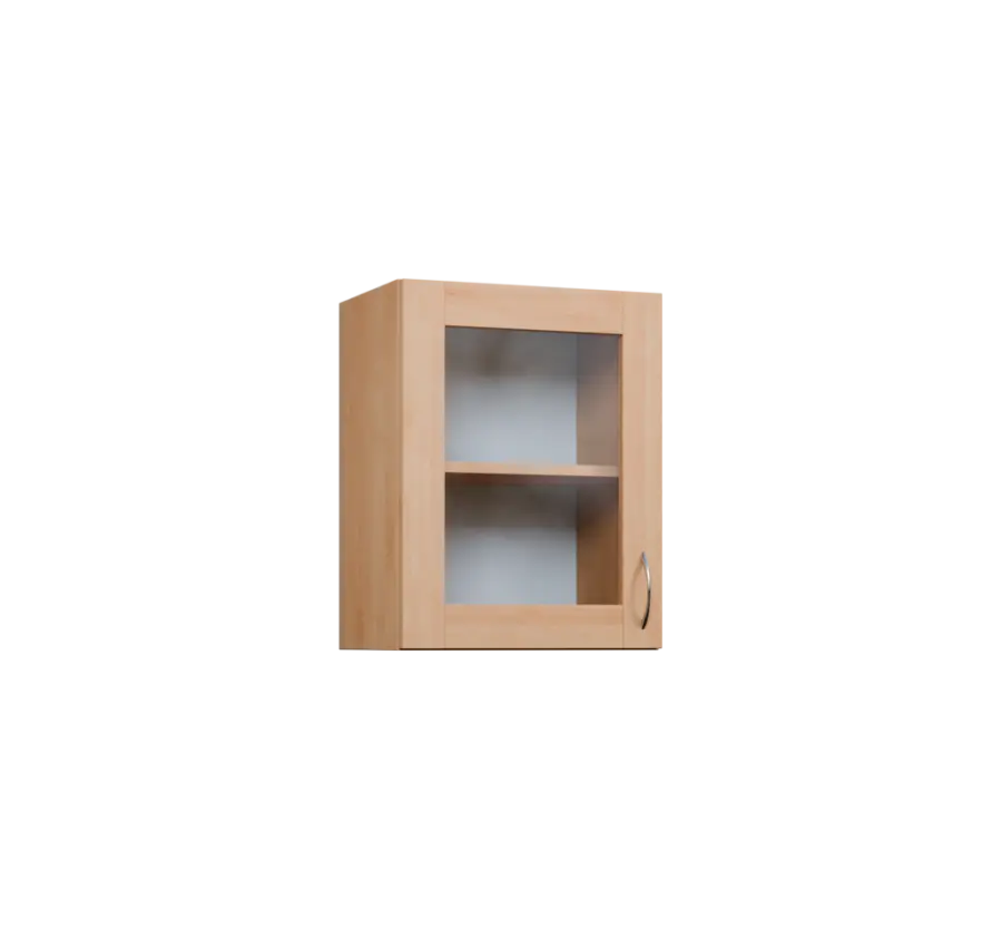 CH5 - 45S horní skříňka, 1-dveřová/prosklená, levá, 580x450x300, javor horský