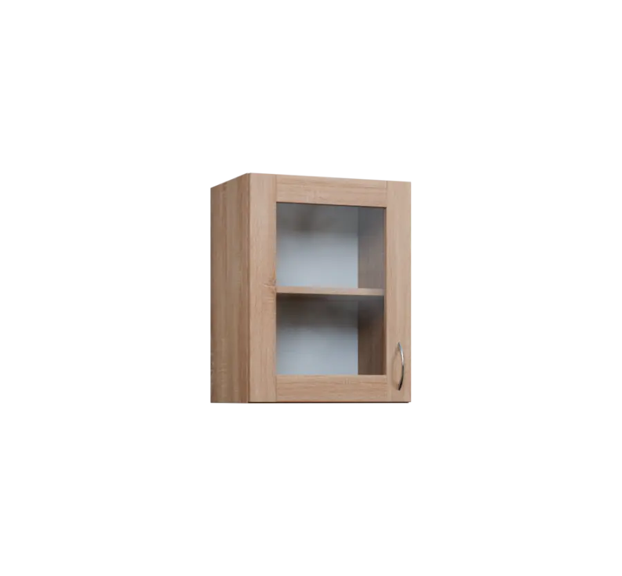 CH5 - 45S horní skříňka, 1-dveřová/prosklená, levá, 580x450x300, dub bardolino