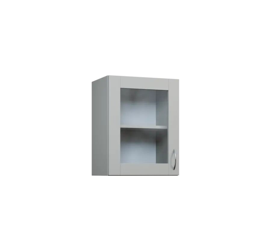CH5 - 45S horní skříňka, 1-dveřová/prosklená, levá, 580x450x300, šedá