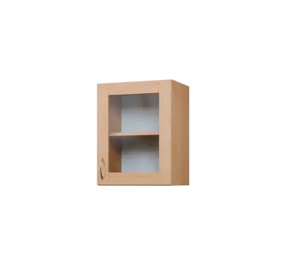 CH5 - 45S horní skříňka, 1-dveřová/prosklená, pravá, 580x450x300, javor horský