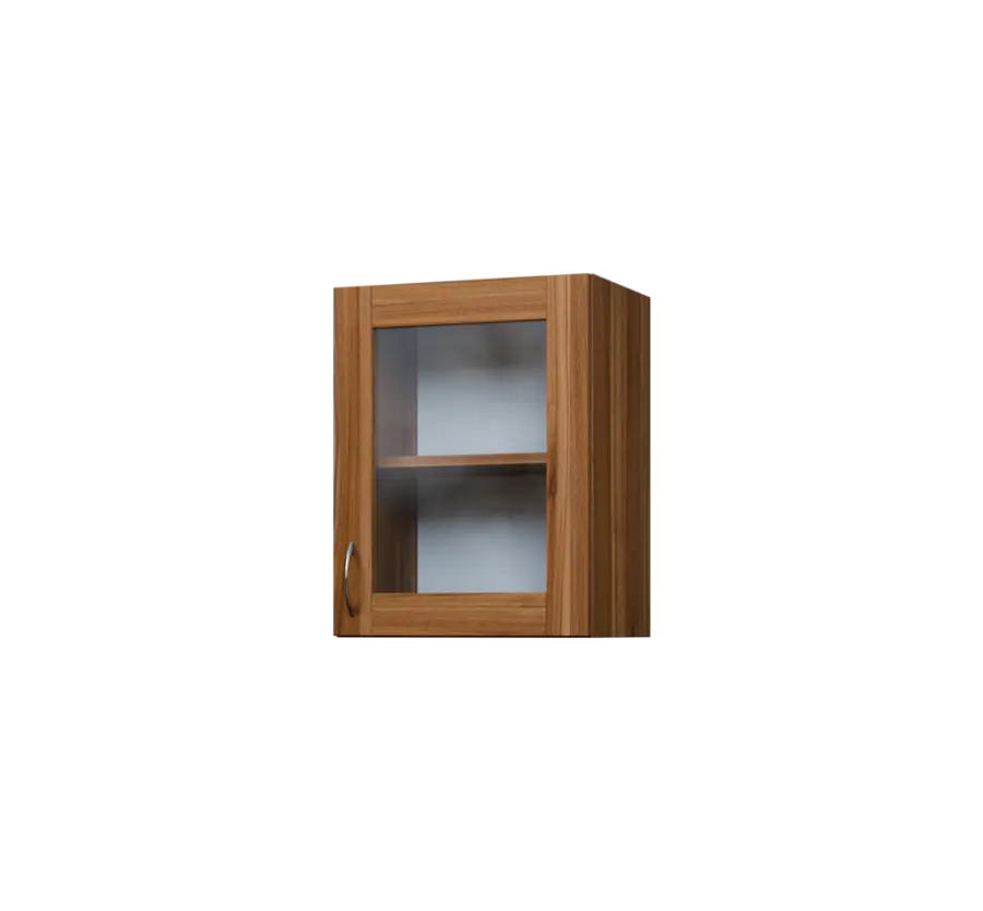 CH5 - 45S horní skříňka, 1-dveřová/prosklená, pravá, 580x450x300, ořech světlý