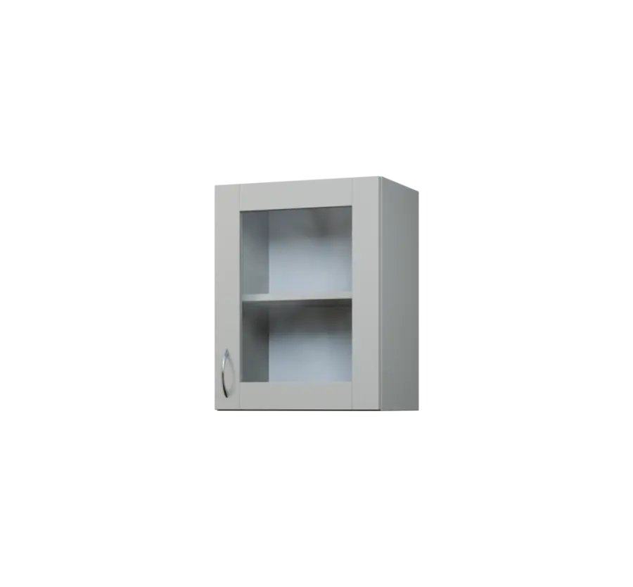 CH5 - 45S horní skříňka, 1-dveřová/prosklená, pravá, 580x450x300, šedá