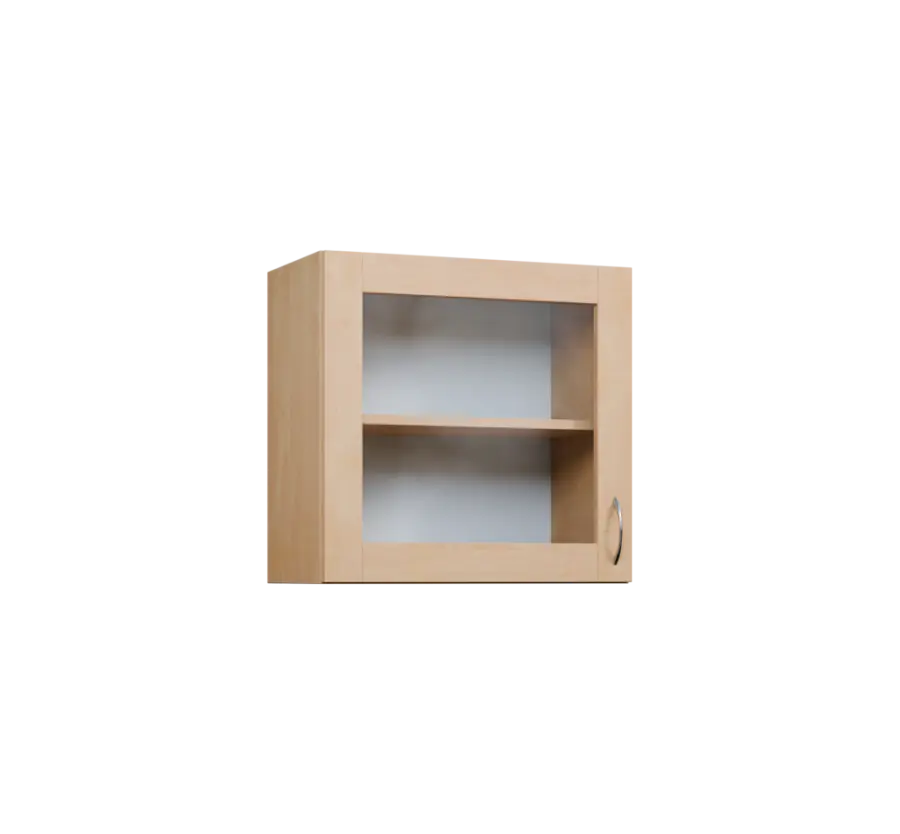 CH5 - 6S horní skříňka, 1-dveřová/prosklená, levá, 580x600x300, bříza světlá