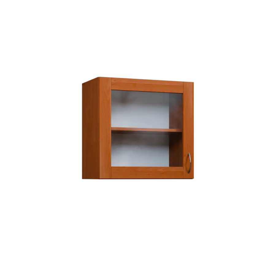 CH5 - 6S horní skříňka, 1-dveřová/prosklená, levá, 580x600x300, olše jantar