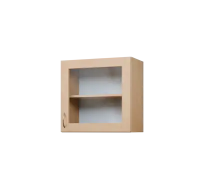 CH5 - 6S horní skříňka, 1-dveřová/prosklená, pravá, 580x600x300, bříza světlá
