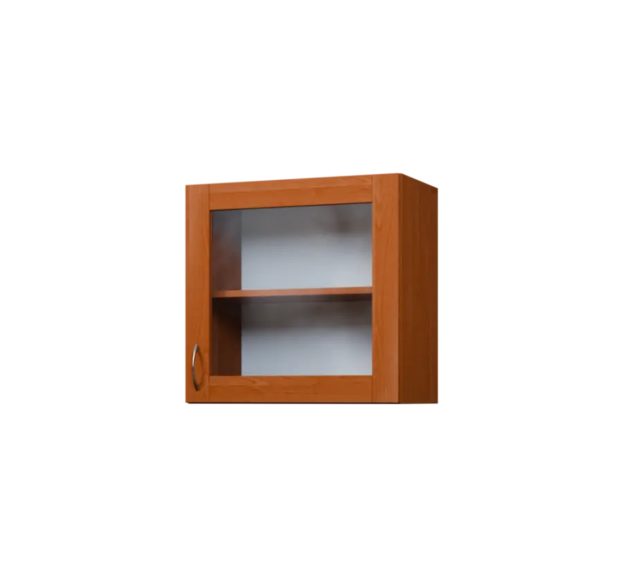 CH5 - 6S horní skříňka, 1-dveřová/prosklená, pravá, 580x600x300, olše jantar