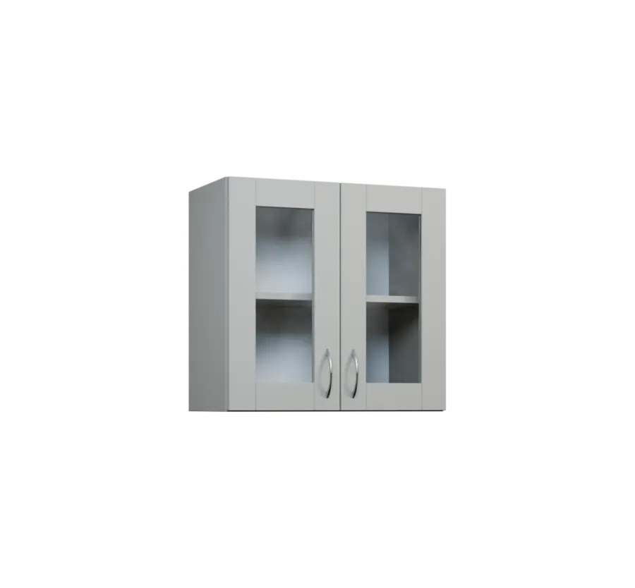 CH5 - 6S2 horní skříňka, 2-dveřová/prosklená, 580x600x300, šedá