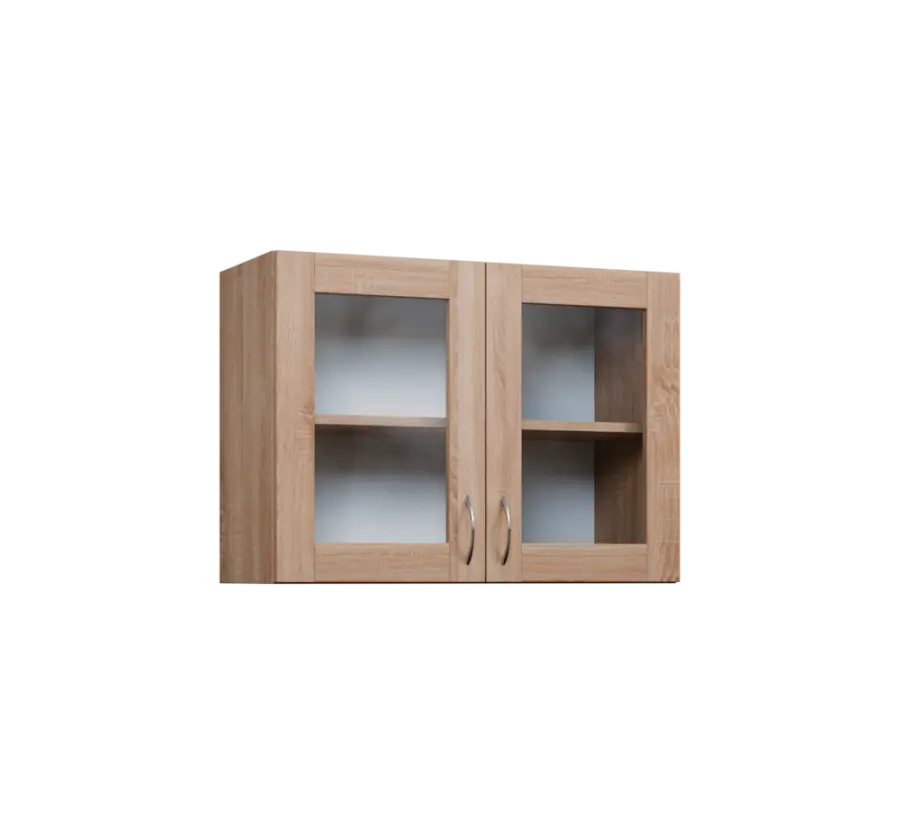 CH5 - 8S horní skříňka, 2-dveřová/prosklená, 580x800x300, dub bardolino