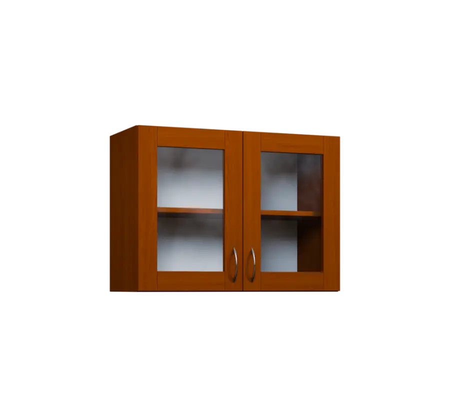 CH5 - 8S horní skříňka, 2-dveřová/prosklená, 580x800x300, třešeň šumavská