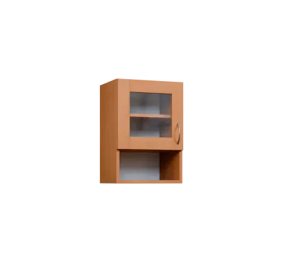 CH5 - 4NS horní skříňka, 1-dveřová, prosklená/nika, levá, 580x400x300, buk royal