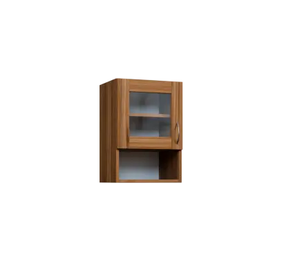 CH5 - 4NS horní skříňka, 1-dveřová, prosklená/nika, levá, 580x400x300, ořech světlý