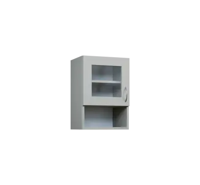 CH5 - 4NS horní skříňka, 1-dveřová, prosklená/nika, levá, 580x400x300, šedá