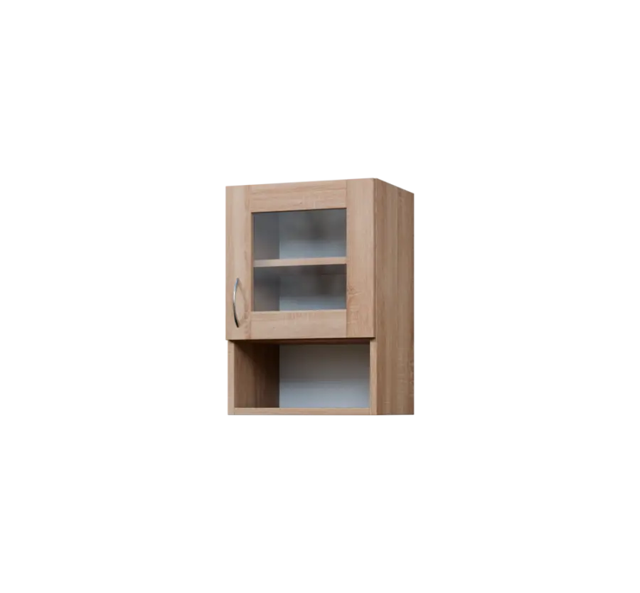 CH5 - 4NS horní skříňka, 1-dveřová, prosklená/nika, pravá, 580x400x300, dub bardolino