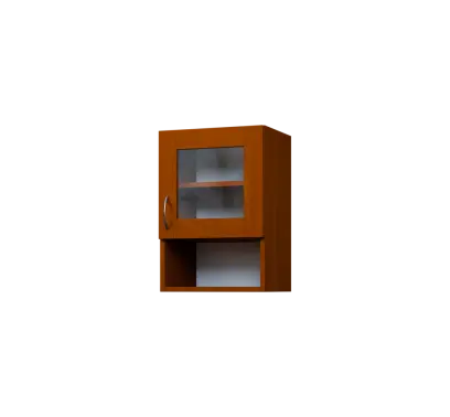 CH5 - 4NS horní skříňka, 1-dveřová, prosklená/nika, pravá, 580x400x300, třešeň šumavská