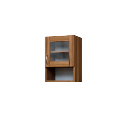 CH5 - 4NS horní skříňka, 1-dveřová, prosklená/nika, pravá, 580x400x300, ořech světlý