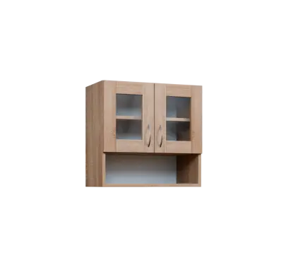 CH5 - 6NS2 horní skříňka, 2-dveřová, prosklená/nika, 580x600x300, dub bardolino