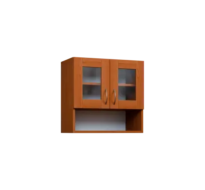 CH5 - 6NS2 horní skříňka, 2-dveřová, prosklená/nika, 580x600x300, olše jantar