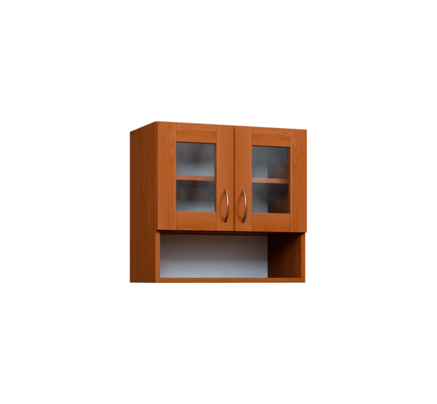 CH5 - 6NS2 horní skříňka, 2-dveřová, prosklená/nika, 580x600x300, olše jantar