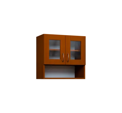 CH5 - 6NS2 horní skříňka, 2-dveřová, prosklená/nika, 580x600x300, třešeň šumavská