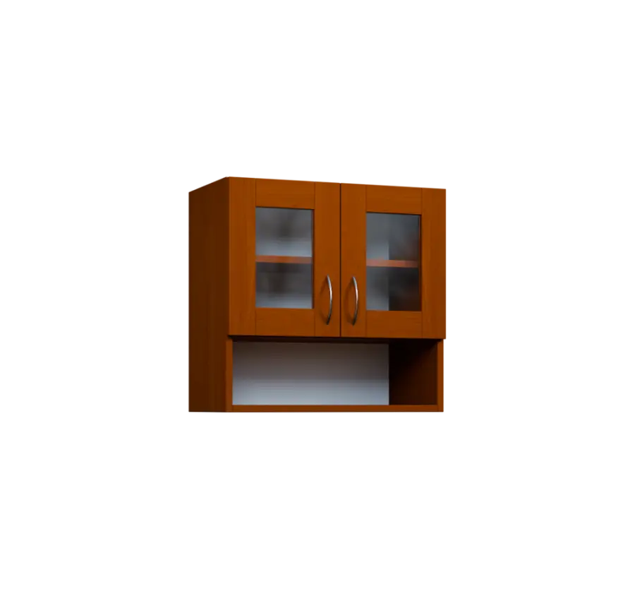 CH5 - 6NS2 horní skříňka, 2-dveřová, prosklená/nika, 580x600x300, třešeň šumavská