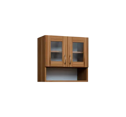 CH5 - 6NS2 horní skříňka, 2-dveřová, prosklená/nika, 580x600x300, ořech světlý