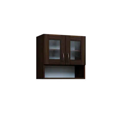 CH5 - 6NS2 horní skříňka, 2-dveřová, prosklená/nika, 580x600x300, ořech královský