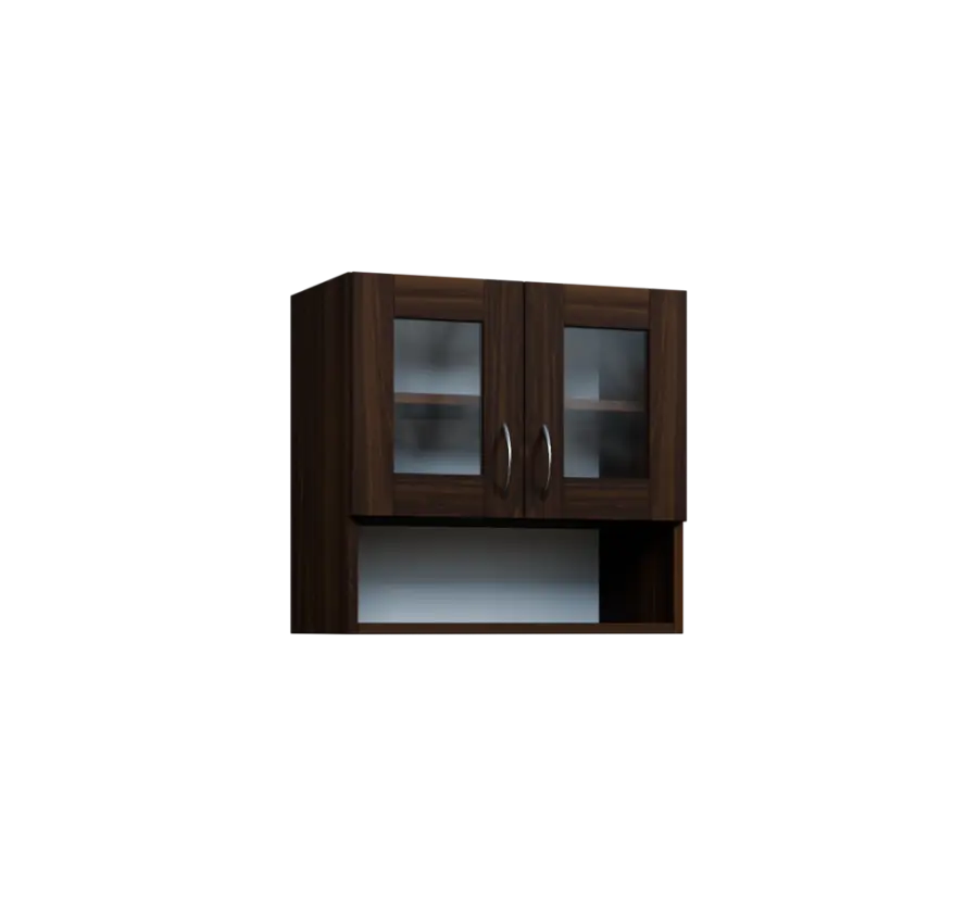 CH5 - 6NS2 horní skříňka, 2-dveřová, prosklená/nika, 580x600x300, ořech královský