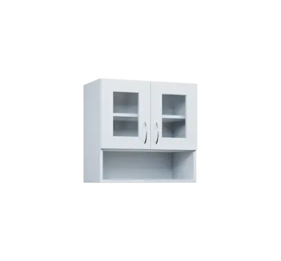 CH5 - 6NS2 horní skříňka, 2-dveřová, prosklená/nika, 580x600x300, bílá