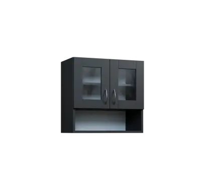 CH5 - 6NS2 horní skříňka, 2-dveřová, prosklená/nika, 580x600x300, antracit
