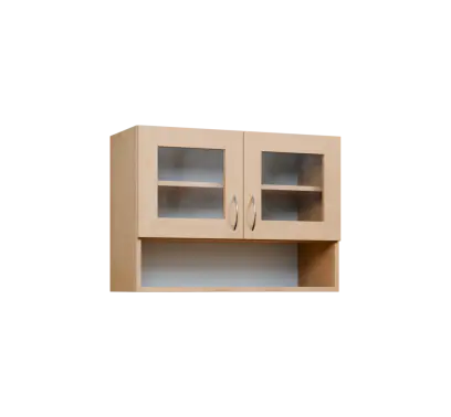 CH5 - 8NS horní skříňka, 2-dveřová, prosklená/nika, 580x800x300, bříza světlá