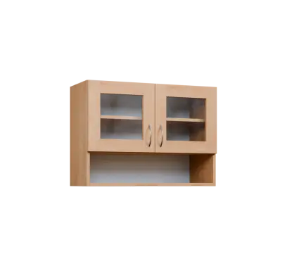 CH5 - 8NS horní skříňka, 2-dveřová, prosklená/nika, 580x800x300, javor horský