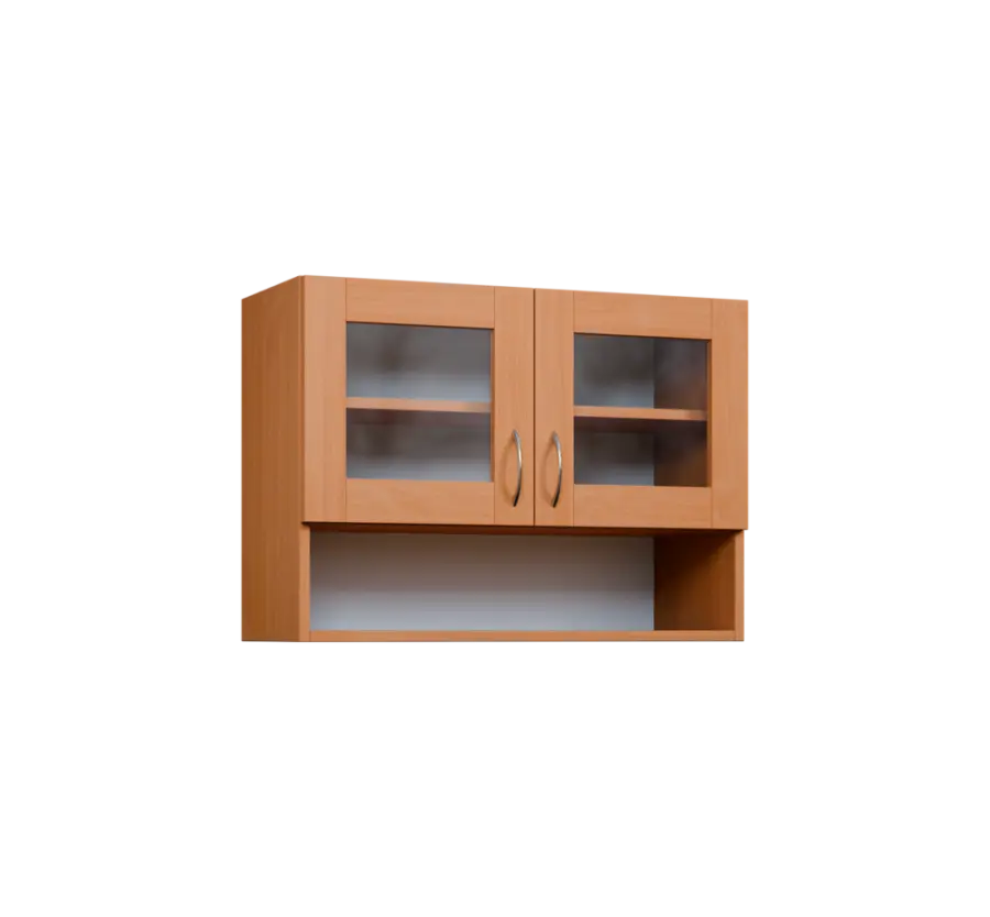 CH5 - 8NS horní skříňka, 2-dveřová, prosklená/nika, 580x800x300, buk royal