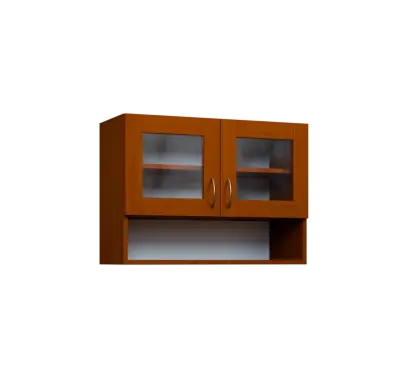 CH5 - 8NS horní skříňka, 2-dveřová, prosklená/nika, 580x800x300, třešeň šumavská