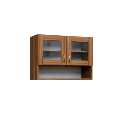 CH5 - 8NS horní skříňka, 2-dveřová, prosklená/nika, 580x800x300, ořech světlý