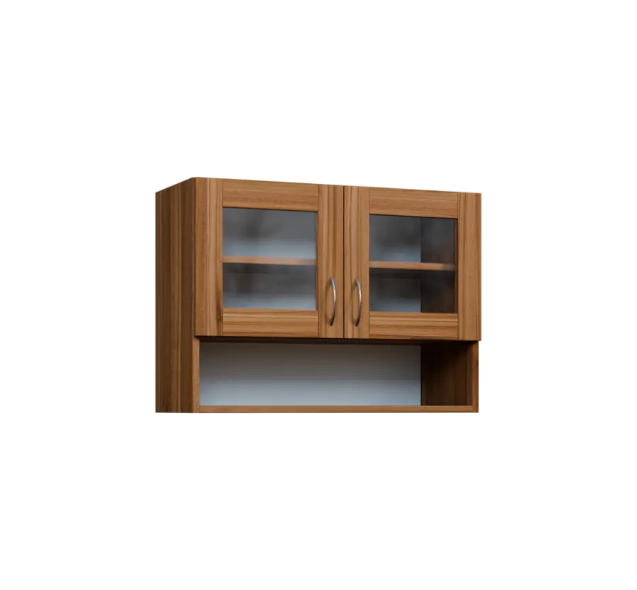 CH5 - 8NS horní skříňka, 2-dveřová, prosklená/nika, 580x800x300, ořech světlý