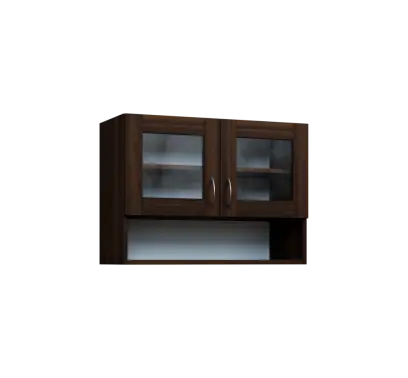 CH5 - 8NS horní skříňka, 2-dveřová, prosklená/nika, 580x800x300, ořech královský