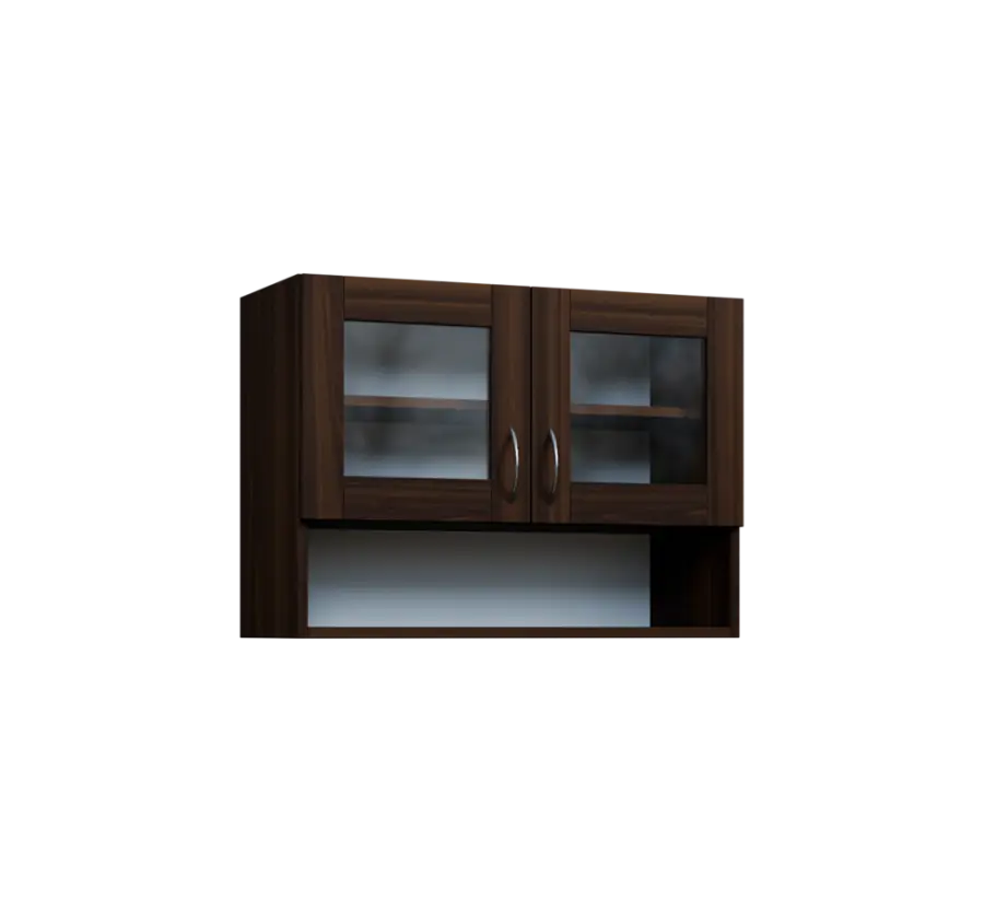 CH5 - 8NS horní skříňka, 2-dveřová, prosklená/nika, 580x800x300, ořech královský