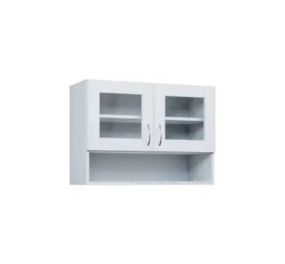 CH5 - 8NS horní skříňka, 2-dveřová, prosklená/nika, 580x800x300, bílá