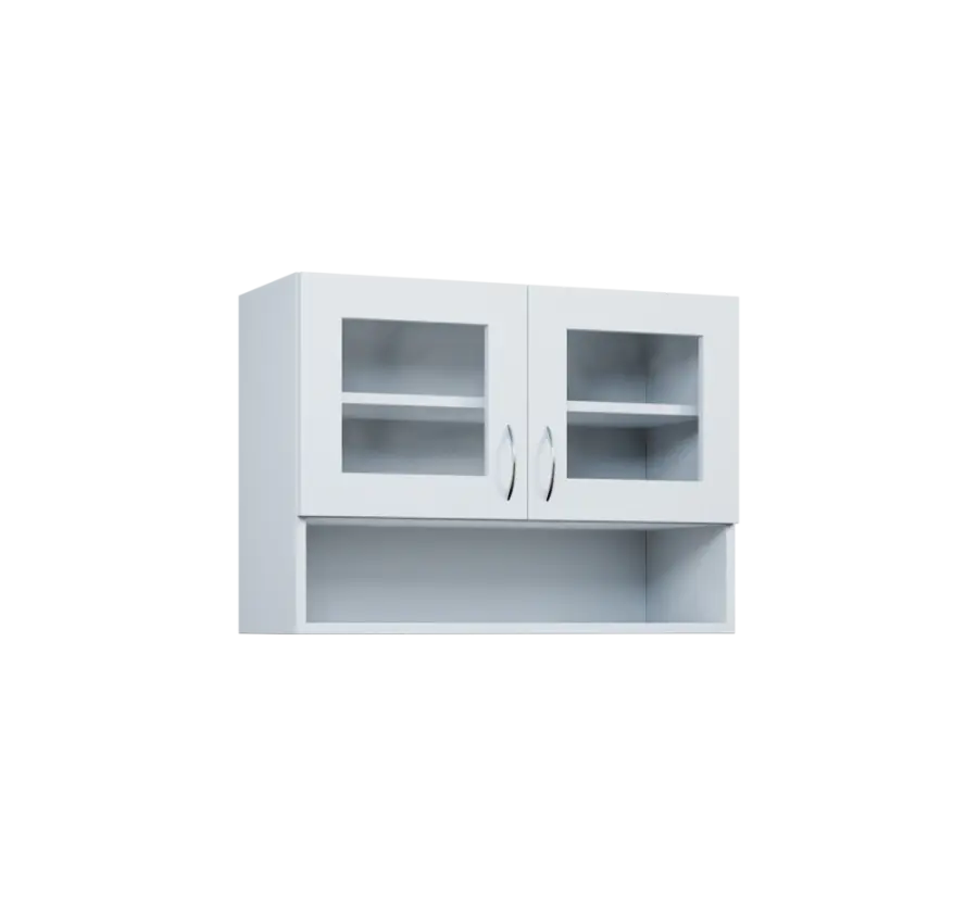 CH5 - 8NS horní skříňka, 2-dveřová, prosklená/nika, 580x800x300, bílá