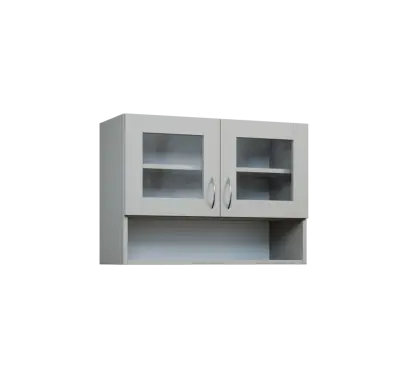 CH5 - 8NS horní skříňka, 2-dveřová, prosklená/nika, 580x800x300, šedá
