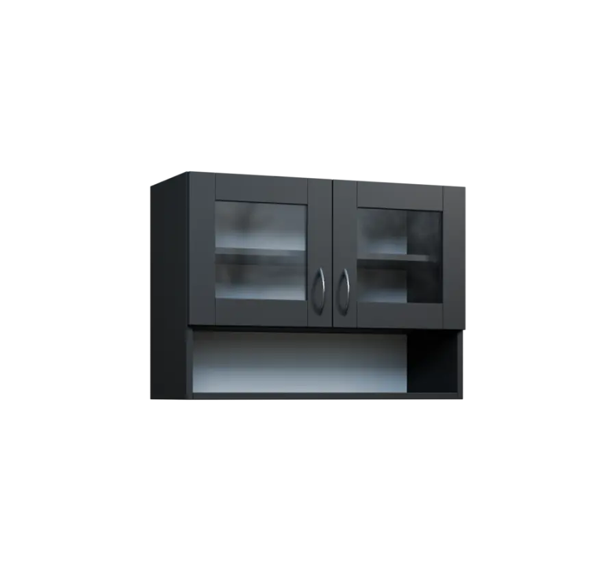 CH5 - 8NS horní skříňka, 2-dveřová, prosklená/nika, 580x800x300, antracit
