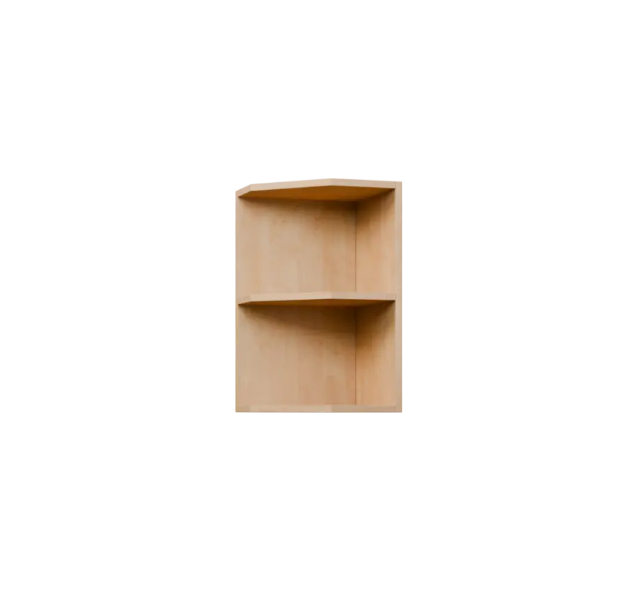 KHZ5 - 35 horní skříňka, rohová, policová, pravá, 580x350x300, bříza světlá