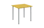 JSB 80 N jídelní stůl, kovová podnož stříbrná, deska 18 mm, 800x800 mm, žlutá odio