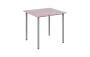 JSB 80 N jídelní stůl, kovová podnož stříbrná, deska 18 mm, 800x800 mm, pastelově růžová