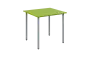 JSB 80 N jídelní stůl, kovová podnož stříbrná, deska 18 mm, 800x800 mm, jarní zeleň