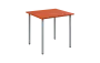 JSB 80 N jídelní stůl, kovová podnož stříbrná, deska 18 mm, 800x800 mm, pomeranč